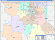 St. Joseph Wall Map Color Cast Style